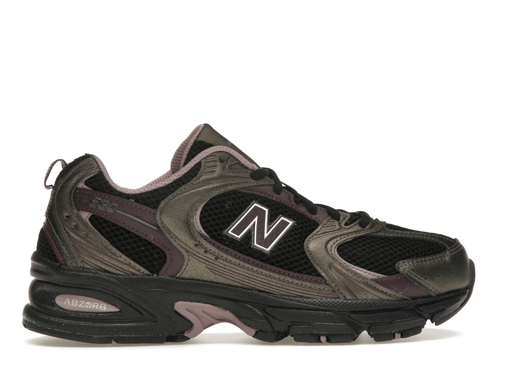 New Balance 530 Black Metallic Plum Brown