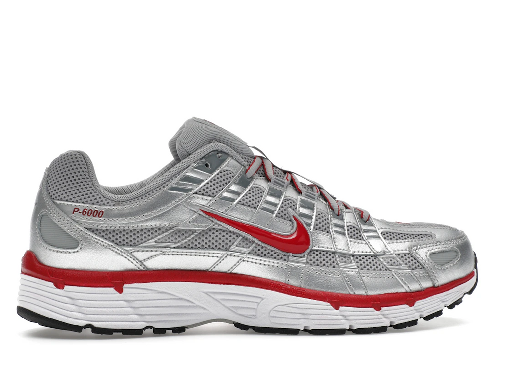 Nike P-6000 Metallic Silver Gym Red