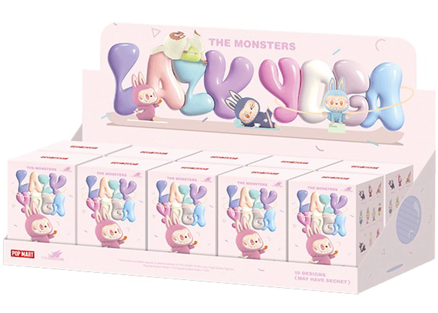 Pop Mart Labubu The Monsters Lazy Yoga Series Figures Sealed Case (10 Blind Boxes)