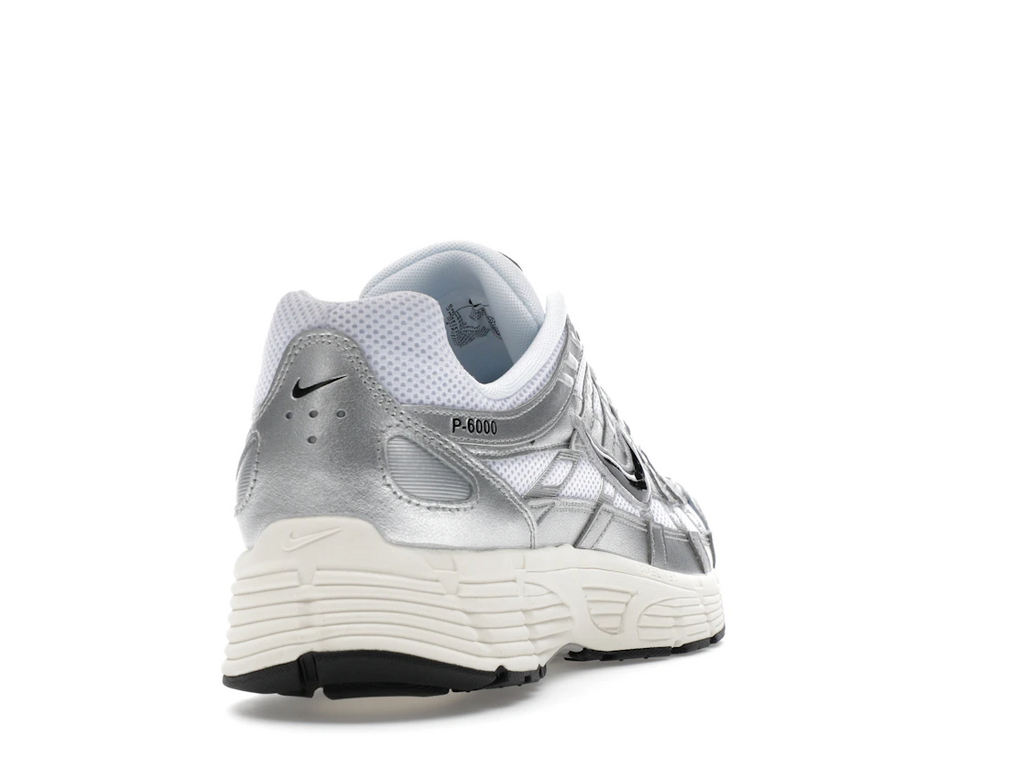 Nike P-6000 White Metallic Silver Flat Silver Black