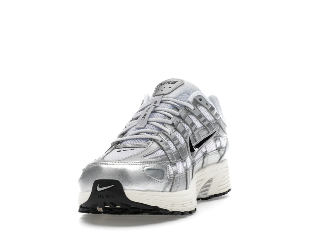 Nike P-6000 White Metallic Silver Flat Silver Black