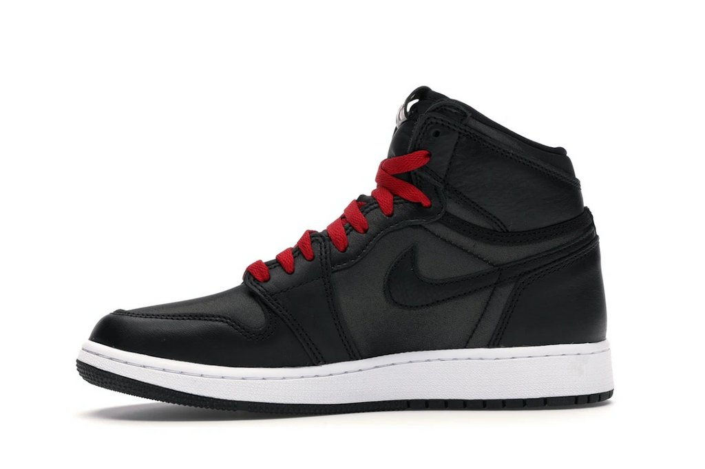 Jordan 1 Retro High Black Satin Gym Red Black (GS)