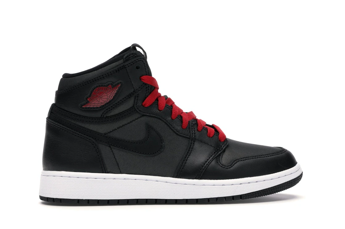 Jordan 1 Retro High Black Satin Gym Red Black (GS)