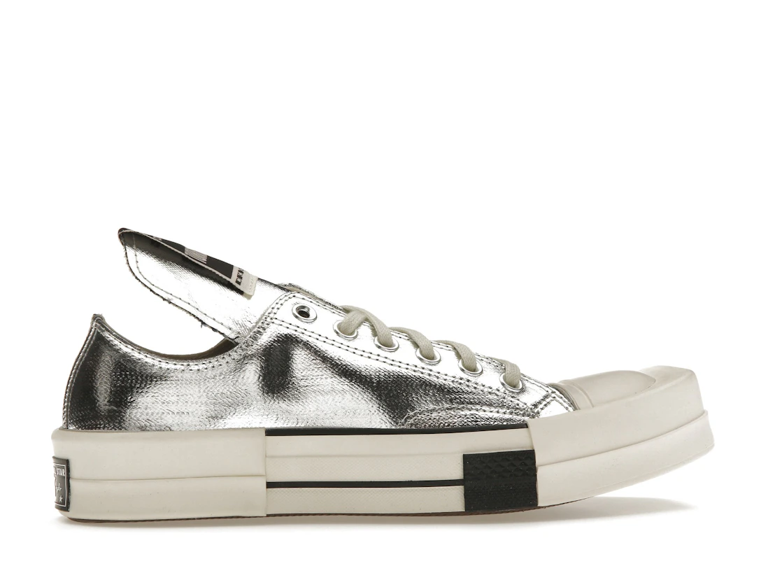 Converse TURBODRK Chuck Taylor All Star 70 Ox Rick Owens DRKSHDW Silver White