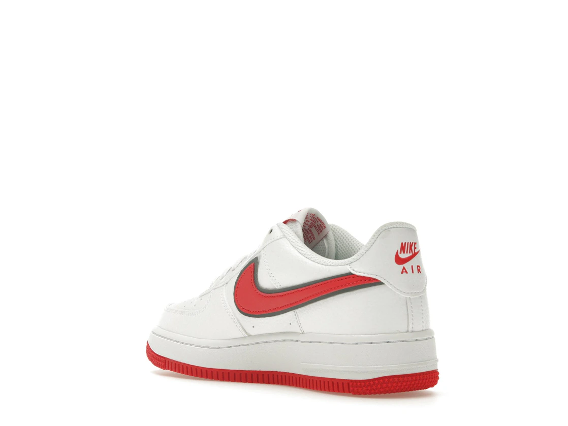 Nike Air Force 1 White Habanero Red Mini Swoosh (GS)