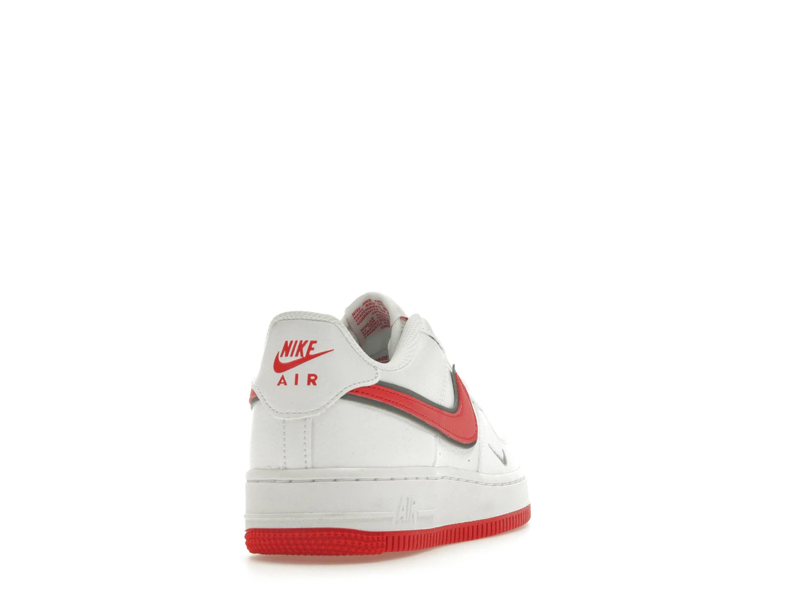 Nike Air Force 1 White Habanero Red Mini Swoosh (GS)