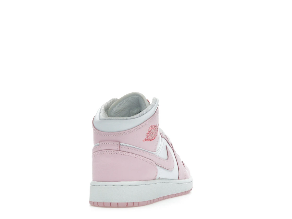 Jordan 1 Mid Pink Foam Fire Red (GS)