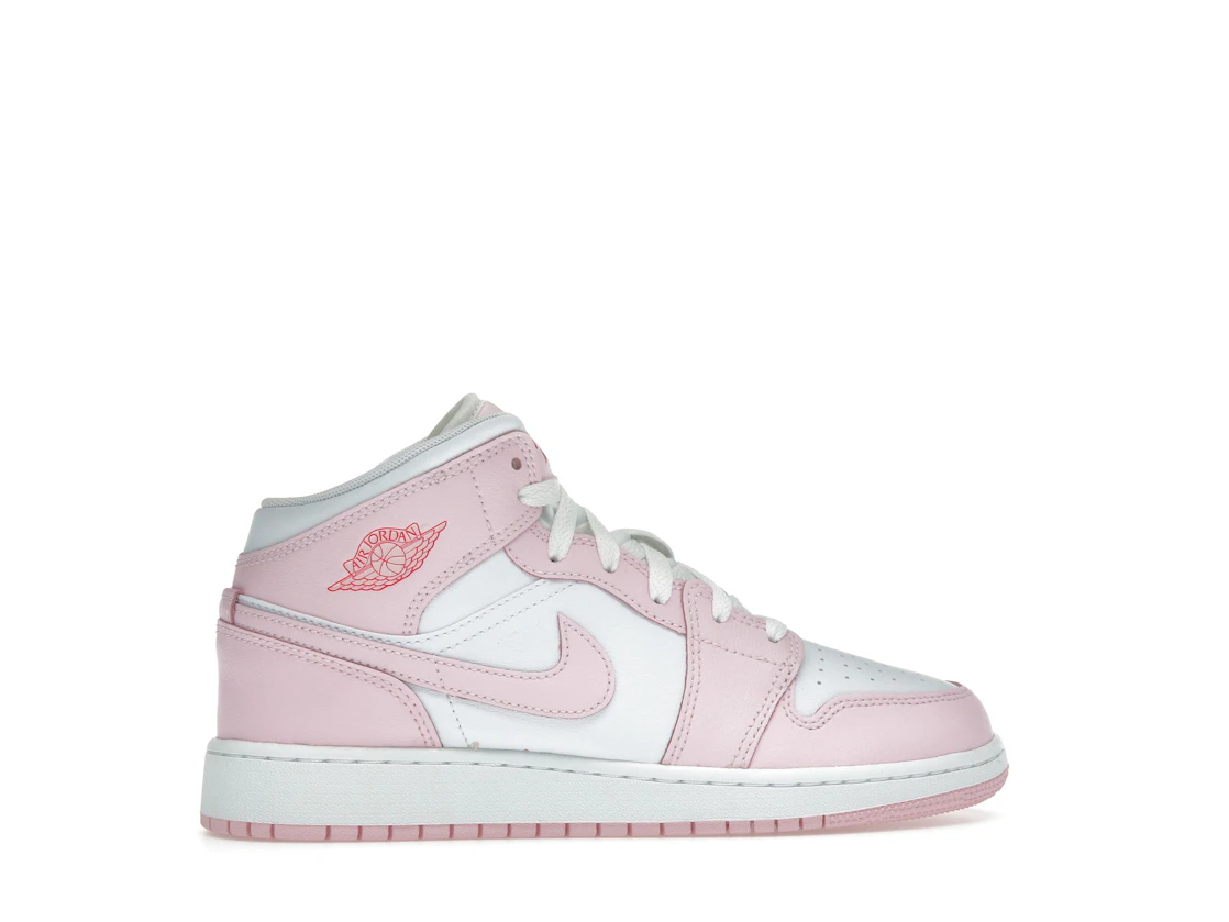 Jordan 1 Mid Pink Foam Fire Red (GS)