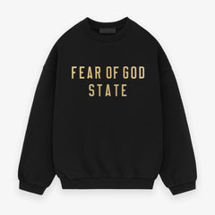 Fear of God Essentials Fleece Crewneck State (FW24) Black