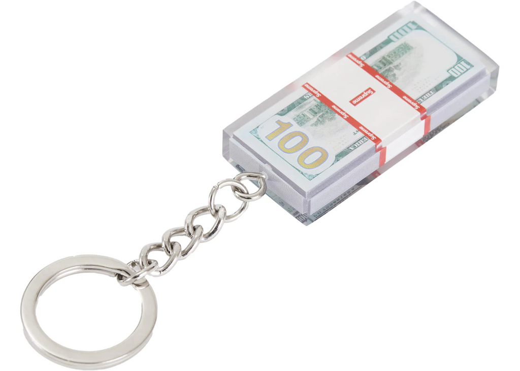 Supreme Cash Paperweight Keychain Clear