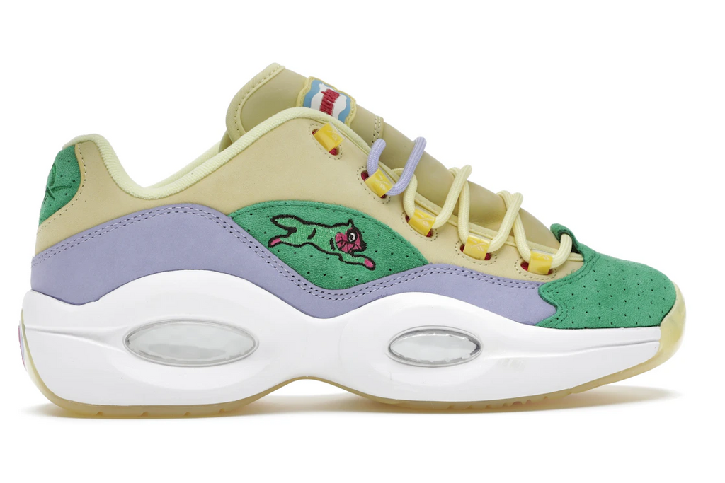 Reebok Question Low BBC Ice Cream Running Dog Yellow Green