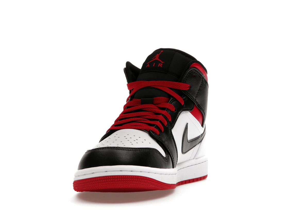 Jordan 1 Mid Black Toe White Gym Red