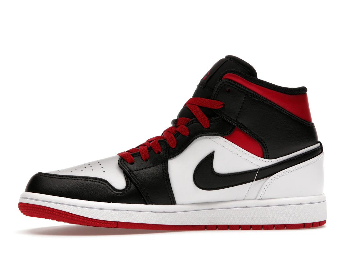 Jordan 1 Mid Black Toe White Gym Red
