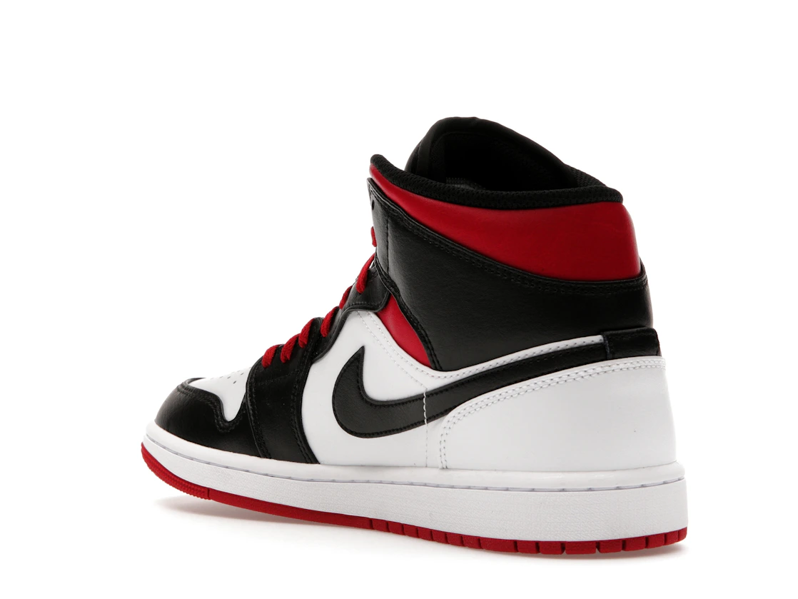 Jordan 1 Mid Black Toe White Gym Red