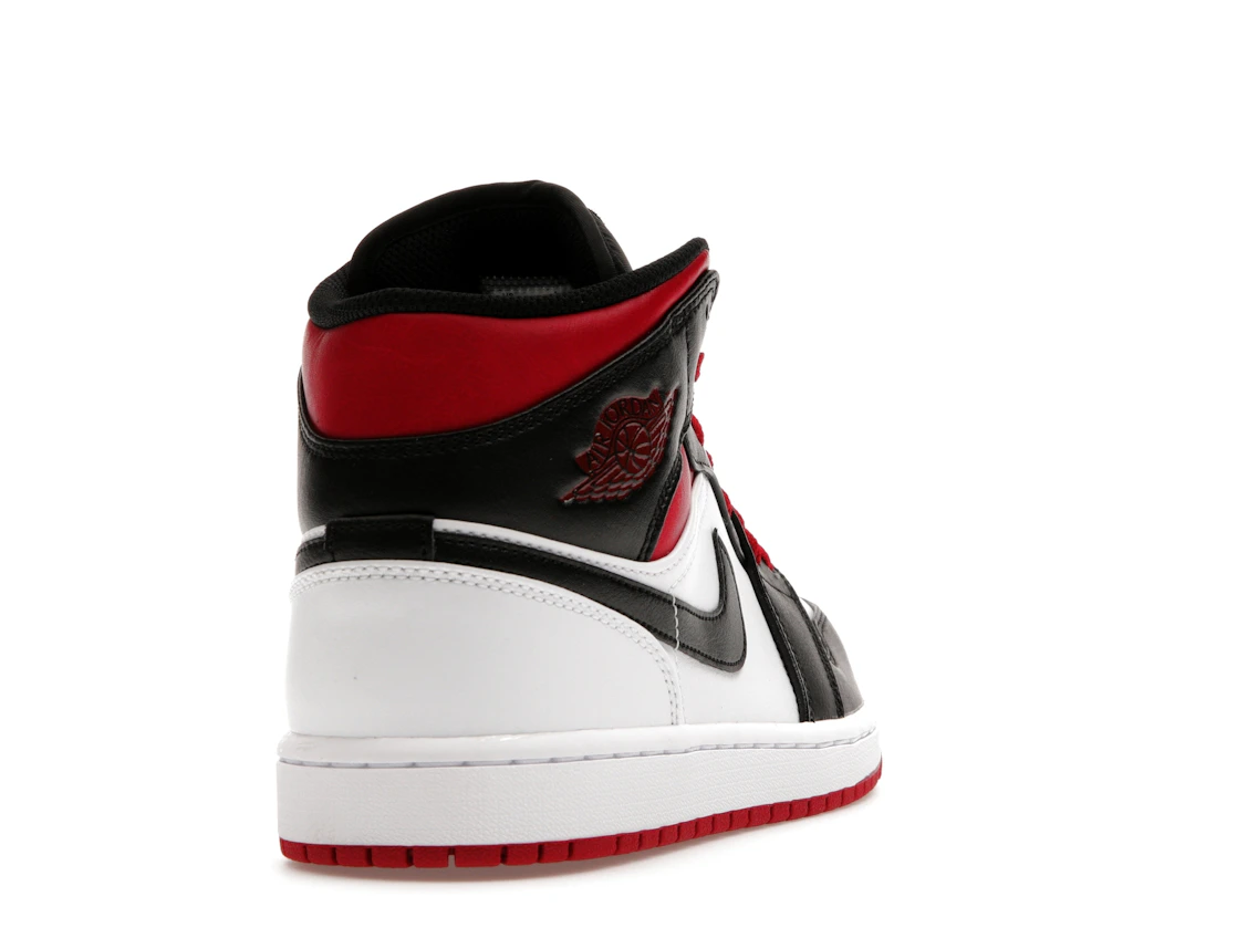 Jordan 1 Mid Black Toe White Gym Red