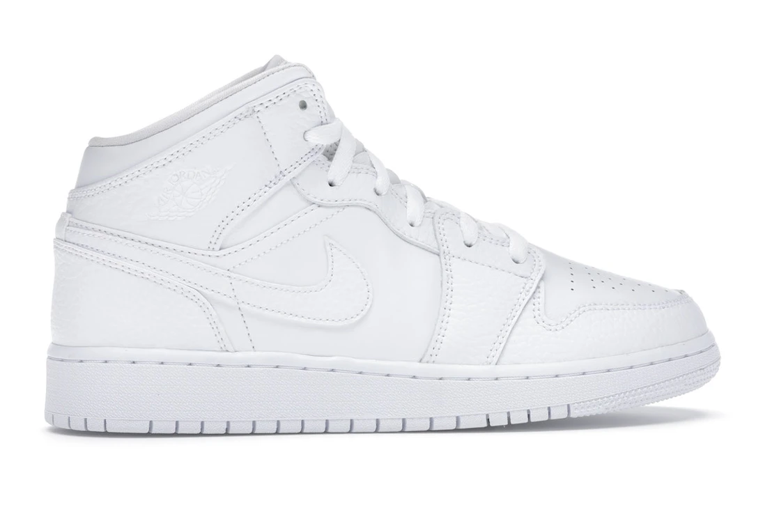 Air Jordan 1 Mid Triple White (GS)