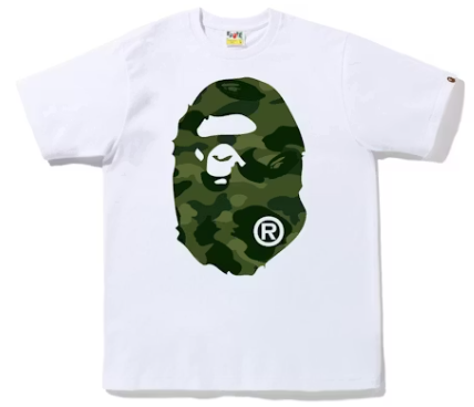 tričko BAPE Color Camo Big Ape Head T-Shirt White/Green INS-89B1E2A22A ADONIO