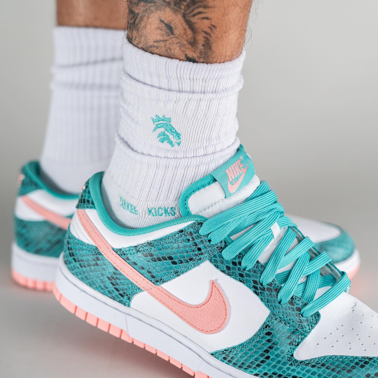 Nike Dunk Low Snakeskin Washed Teal Bleached Coral