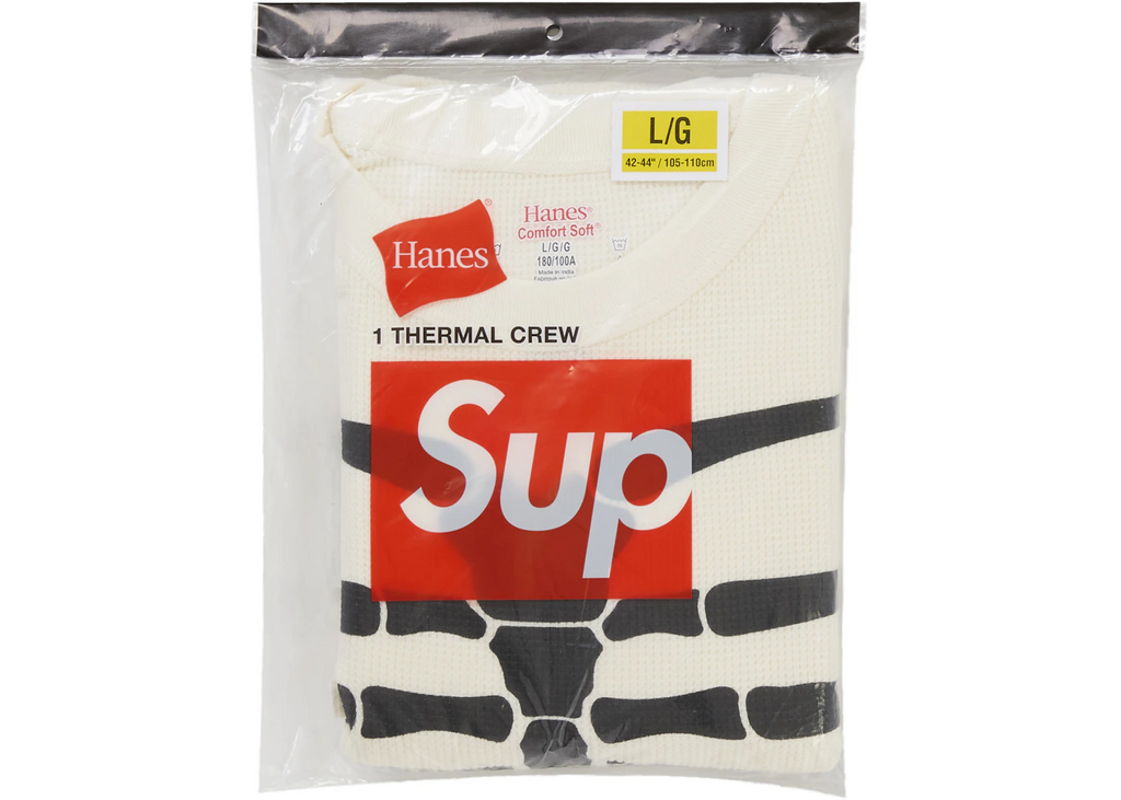 Supreme Hanes Bones Thermal Crew FW25 (1 Pack) White