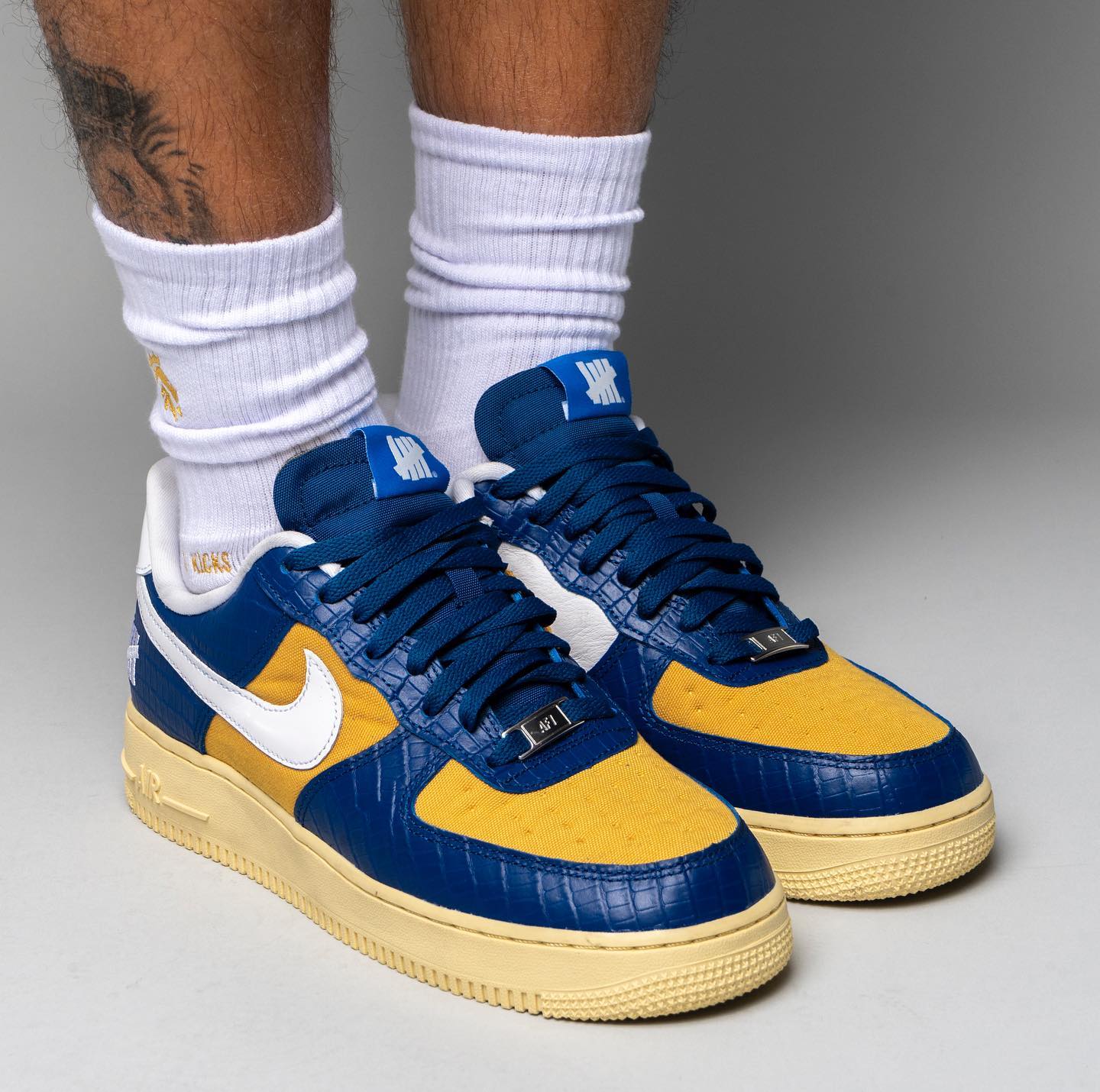 Nike Air Force 1 Low SP Undefeated 5 On It Blue Yellow Croc
