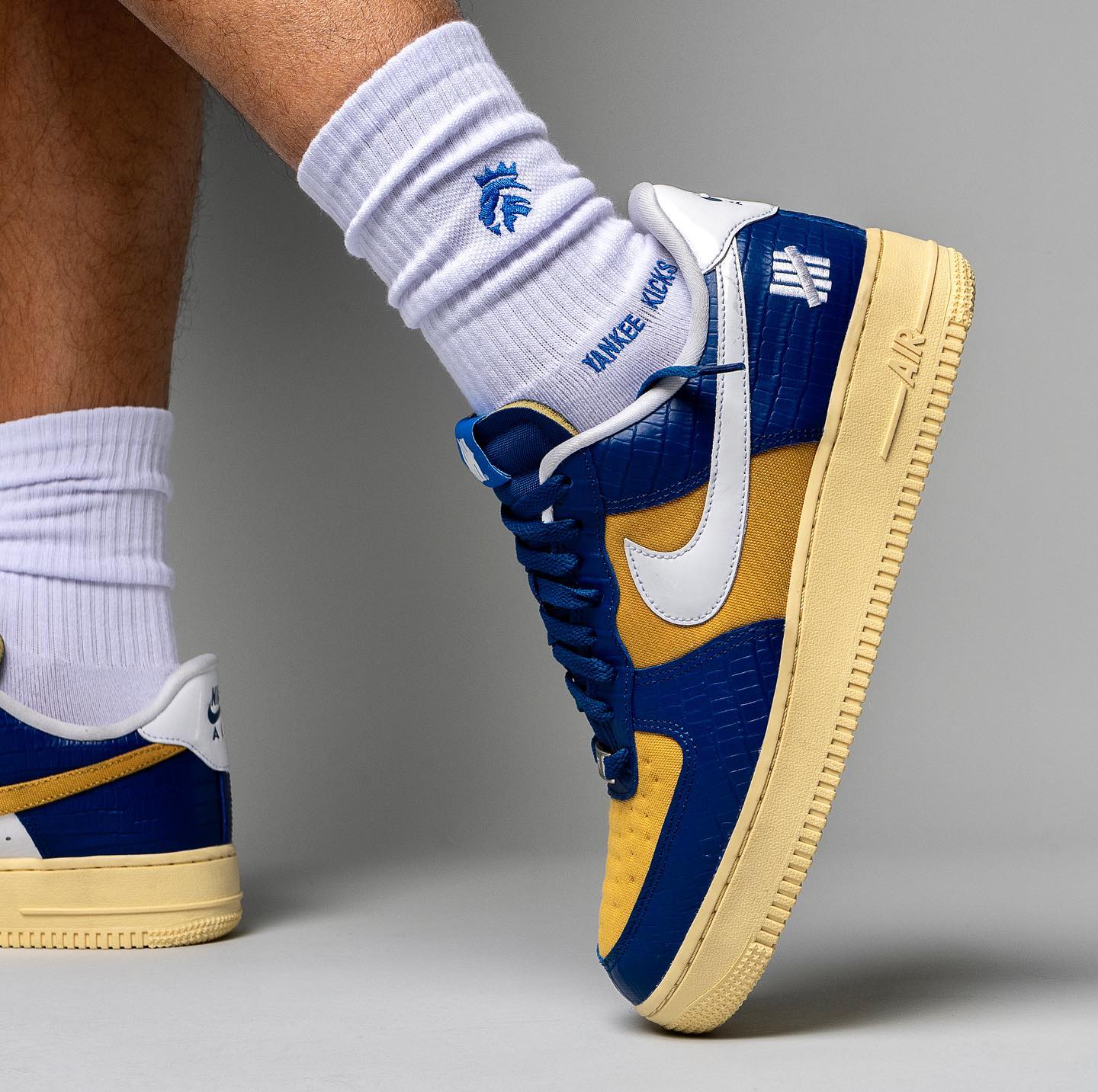 Nike Air Force 1 Low SP Undefeated 5 On It Blue Yellow Croc