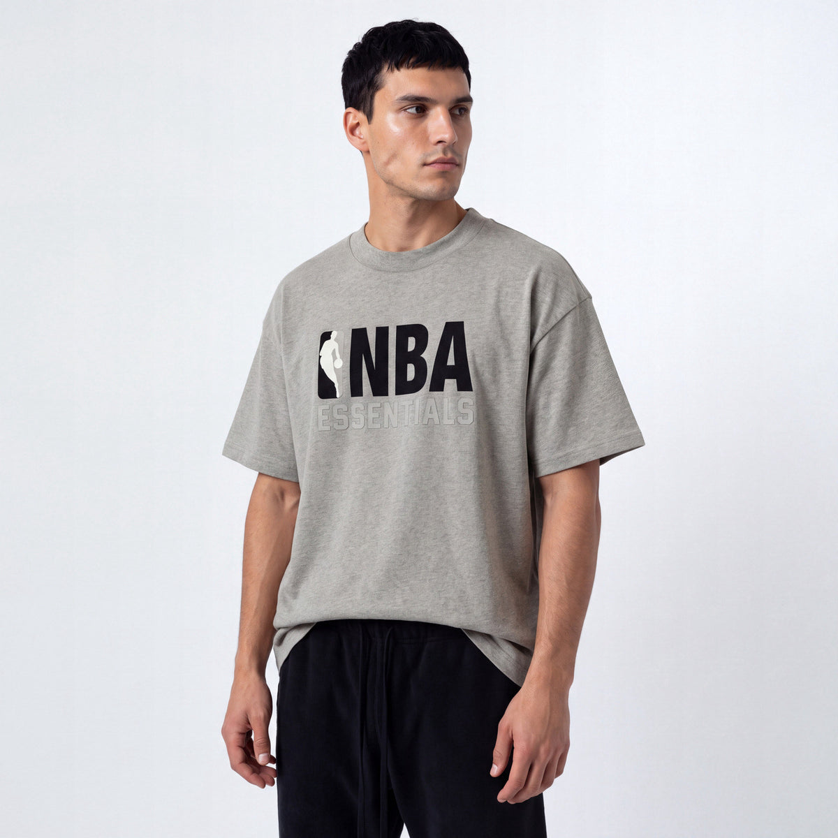 tričko Fear of God Essentials NBA T-Shirt (SS25) Warm Heather Grey ADONIO