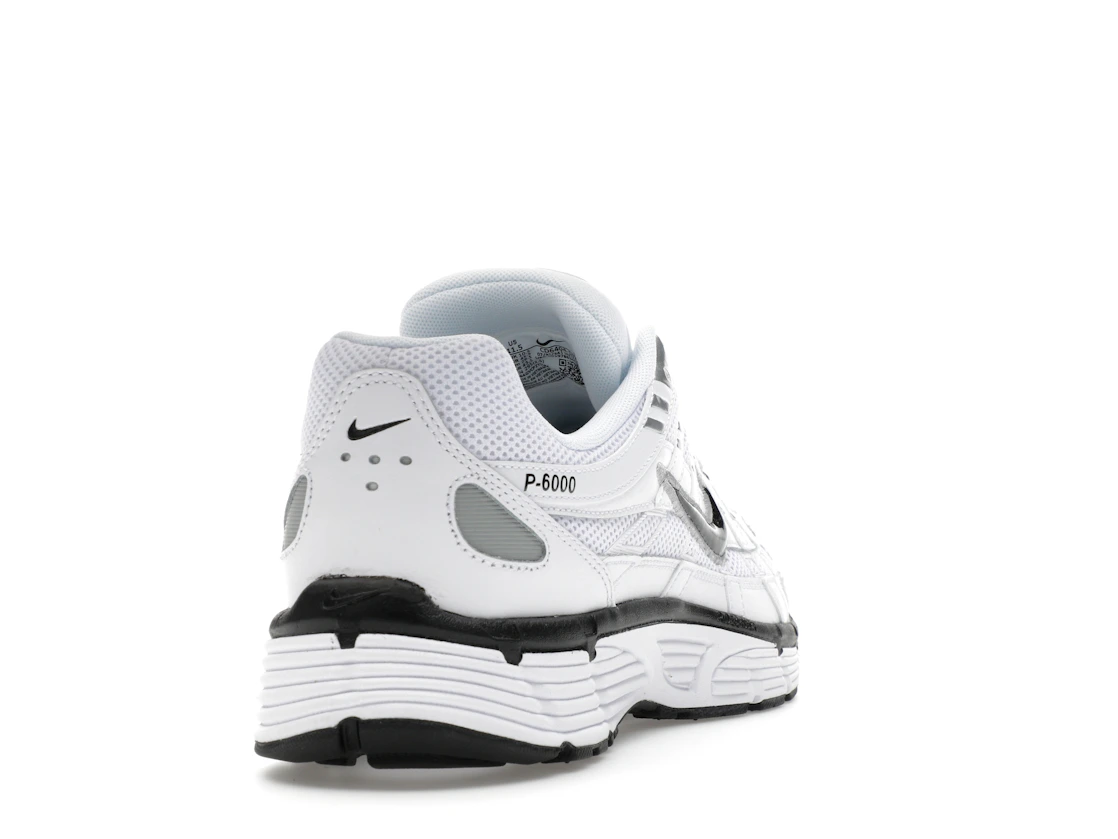 Nike P-6000 White Metallic Silver Black