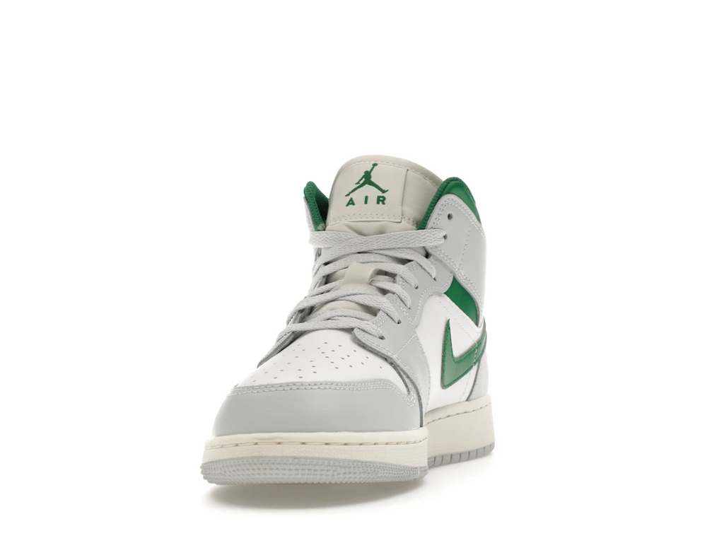 Jordan 1 Mid White Pure Platinum Pine Green (GS)