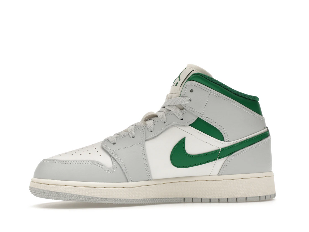 Jordan 1 Mid White Pure Platinum Pine Green (GS)