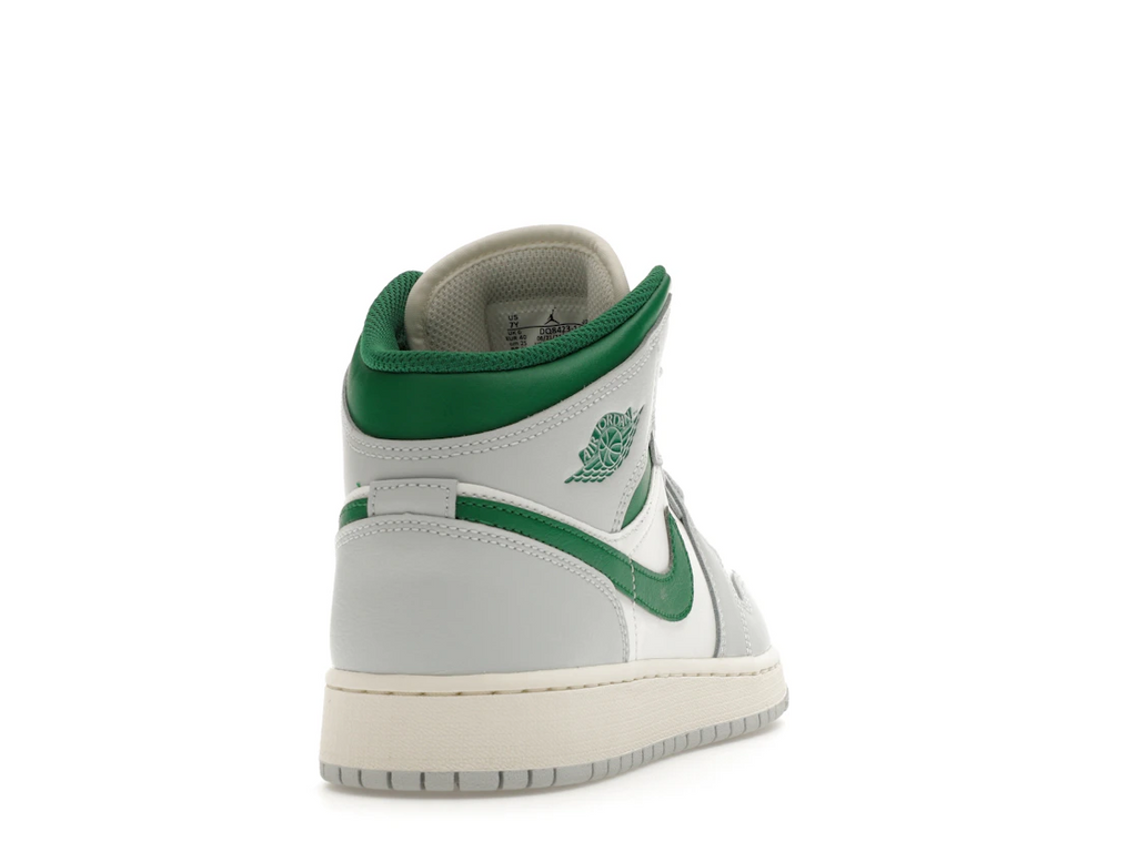 Jordan 1 Mid White Pure Platinum Pine Green (GS)