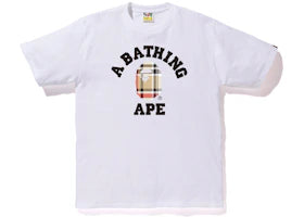 tričko BAPE Check College T-Shirt White/Beige ADONIO