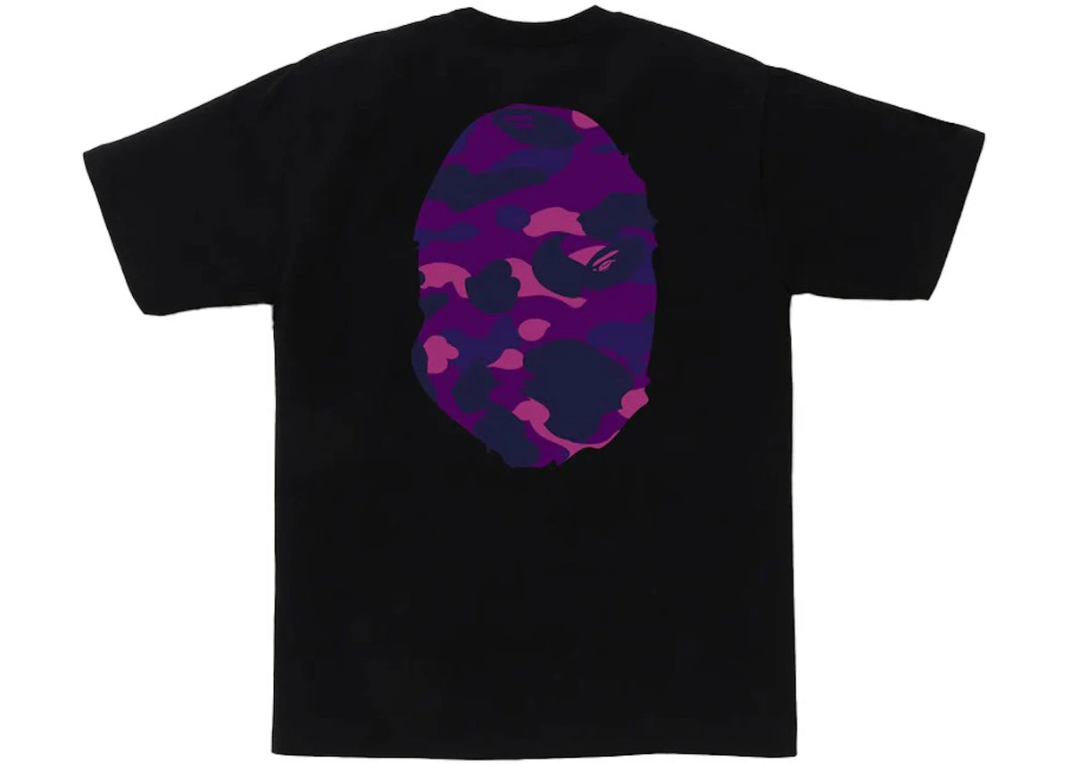 tričko BAPE Color Camo Big Ape Head T-Shirt Black/Purple ADONIO