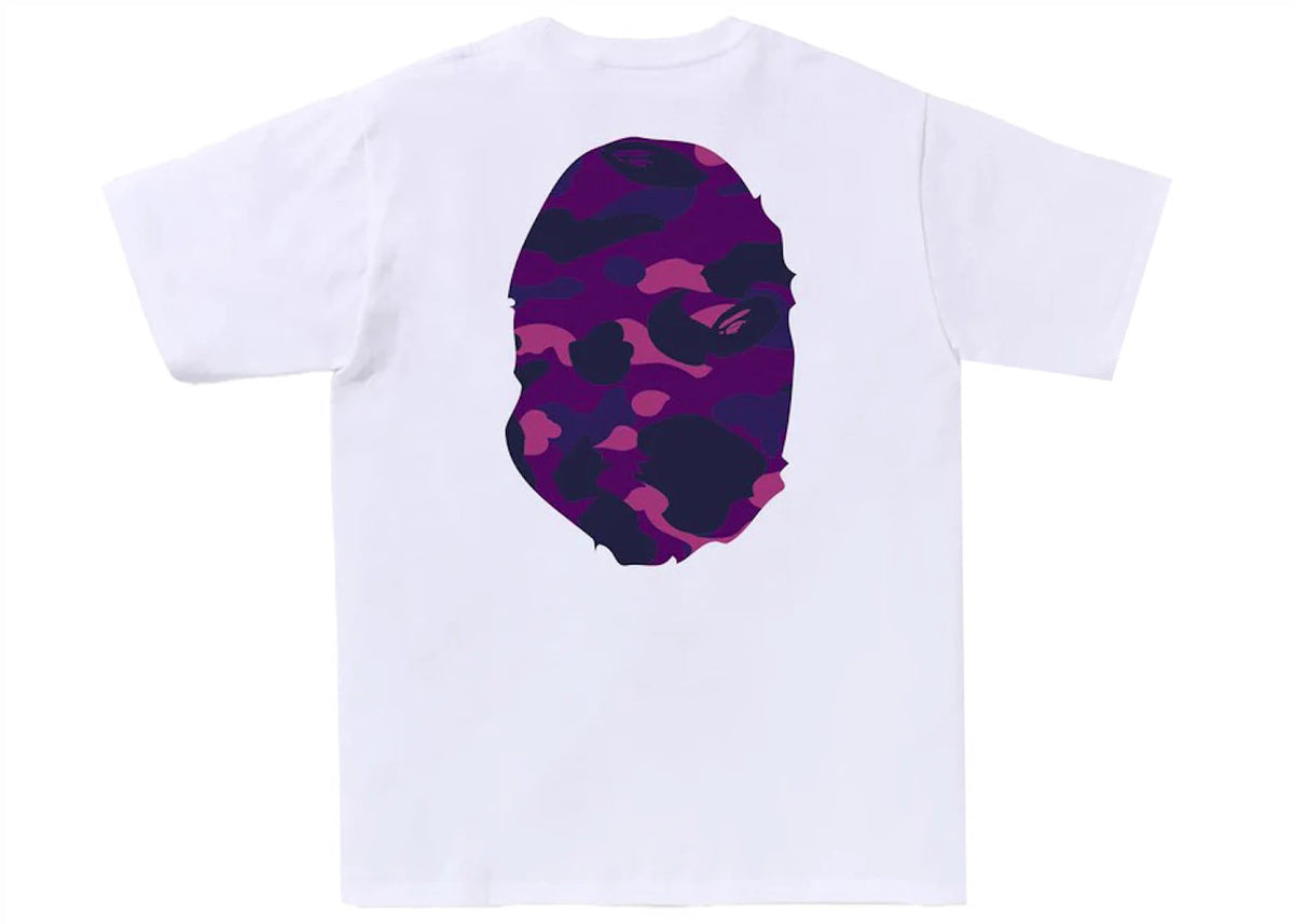 tričko BAPE Color Camo Big Ape Head T-Shirt White/Purple ADONIO