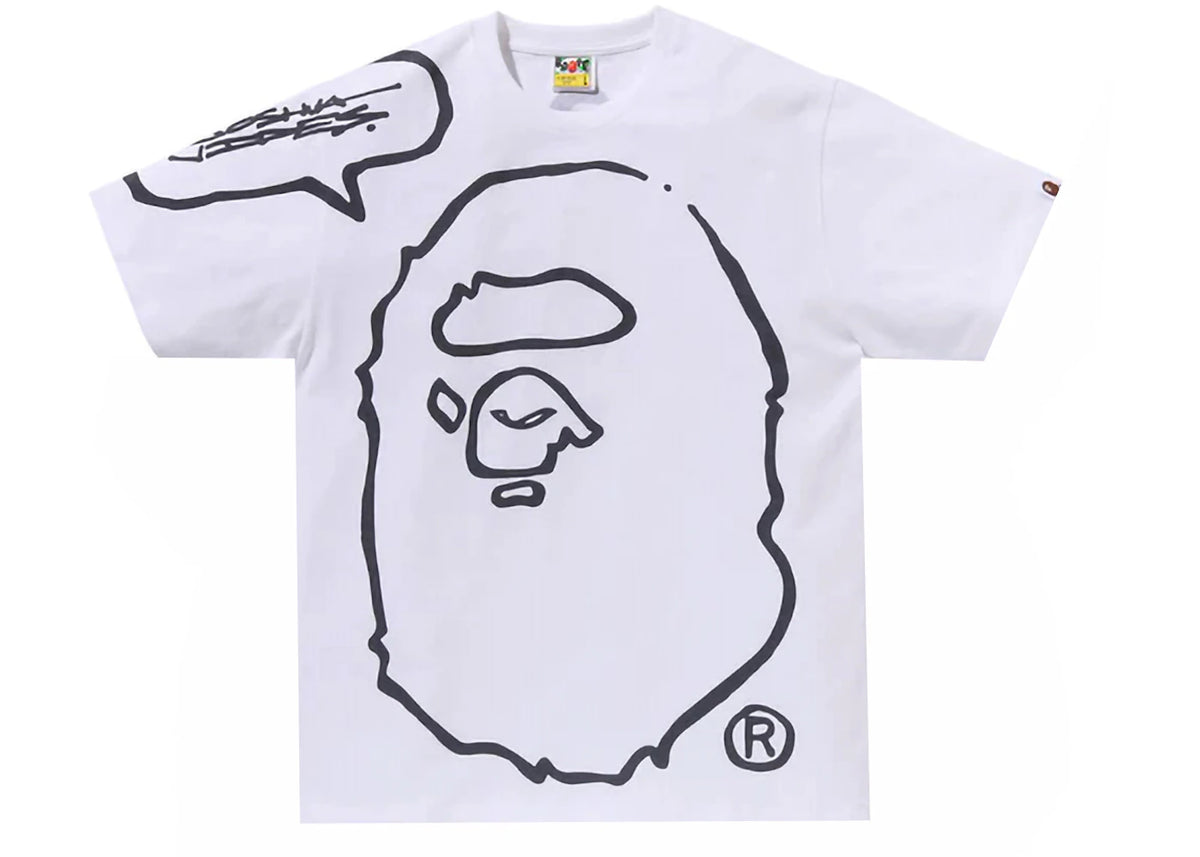 tričko BAPE x Joshua Vides Ape Head T-Shirt White ADONIO