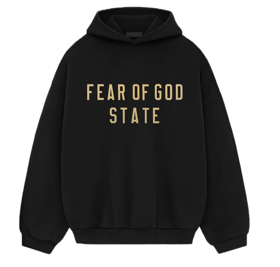 Fear of God Essentials Hoodie FW24 Black Yellow State