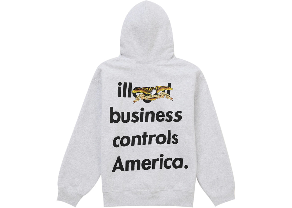 Supreme ANTIHERO Hooded Sweatshirt (FW25) Ash Grey ADONIO