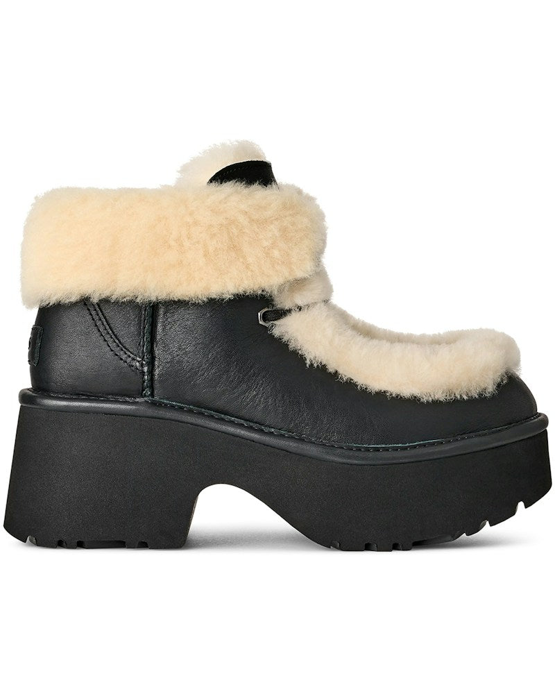 tenisky a boty UGG Esmee Leather Lace Up Boot Black (W) 1176110-BLK ADONIO