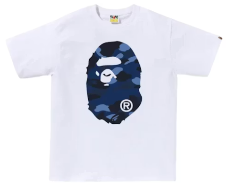 tričko BAPE Color Camo Big Ape Head T-Shirt White/Navy FW25 INS-48E2D262D9 ADONIO