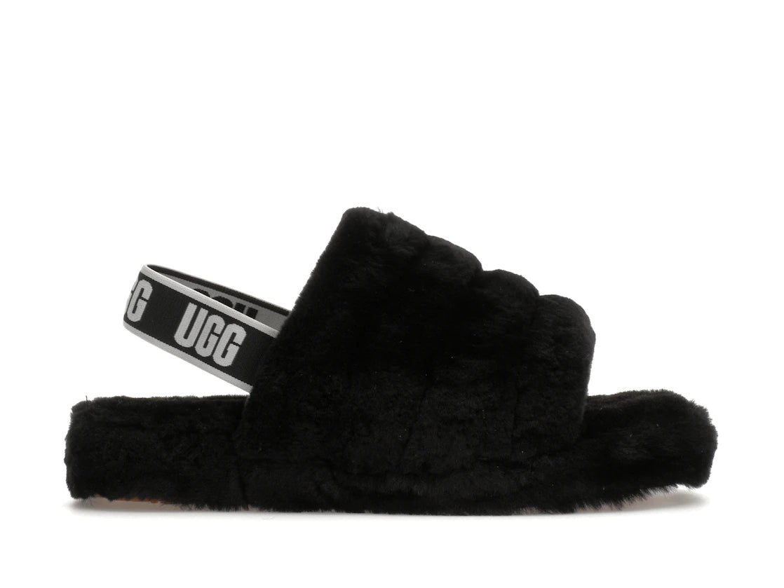 tenisky a boty UGG Fluff Yeah Slide Black (Kids) 1098494K-BLK ADONIO