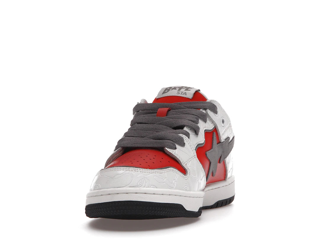 A Bathing Ape Bape SK8 Sta White Red