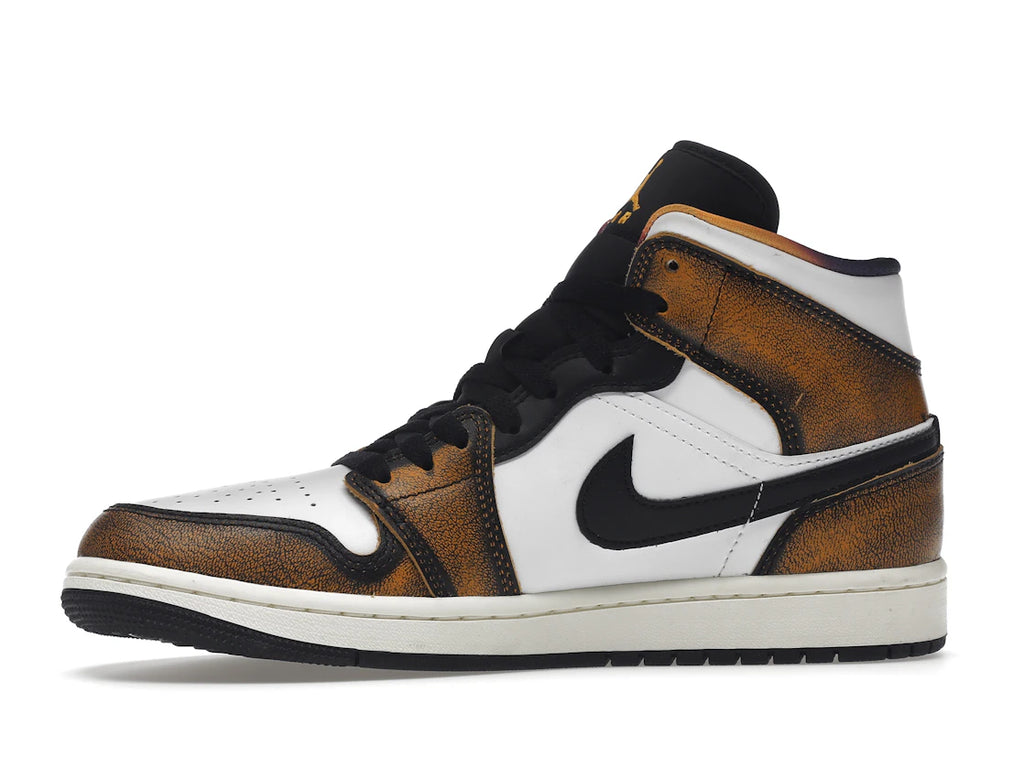 Jordan 1 Mid SE Orange Wear Away