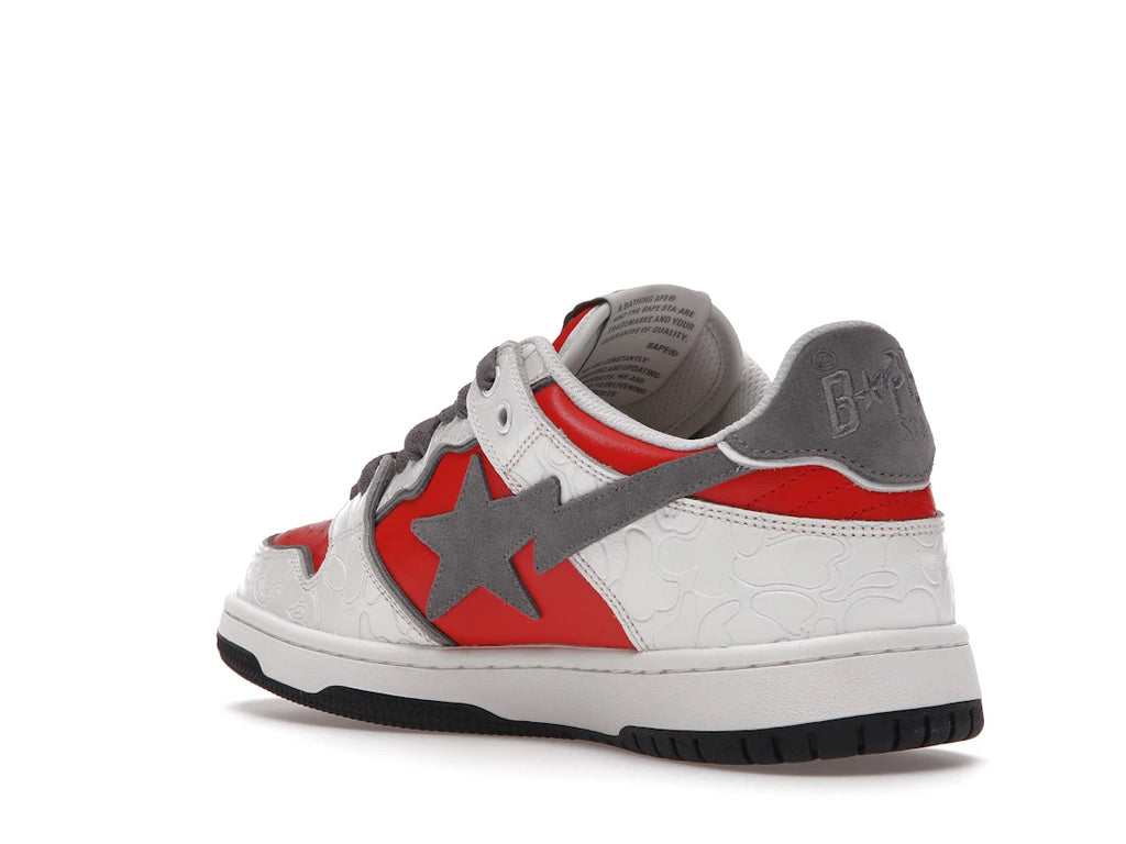 A Bathing Ape Bape SK8 Sta White Red