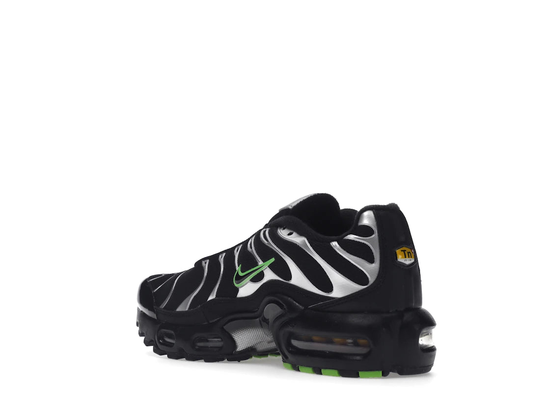 Nike Air Max Plus Black Green Strike Metallic Silver (GS)