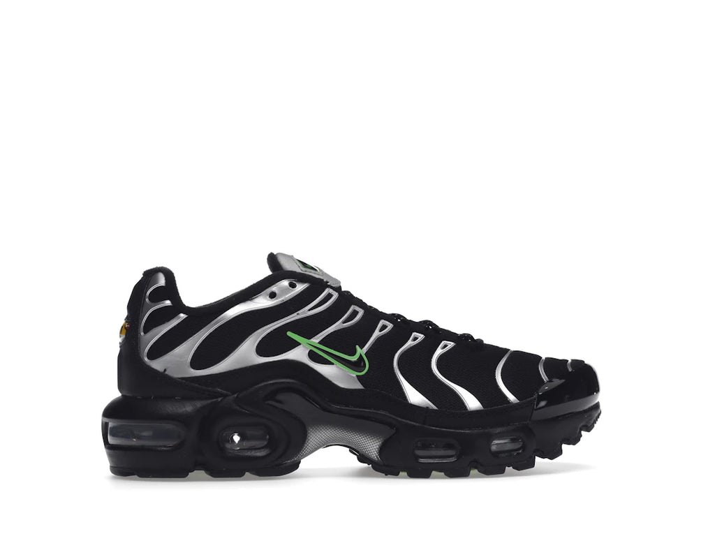 Nike Air Max Plus Black Green Strike Metallic Silver (GS)