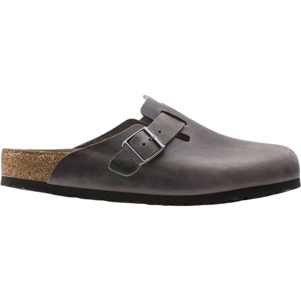 Birkenstock Boston Soft Footbed Oiled Leather Iron Grey